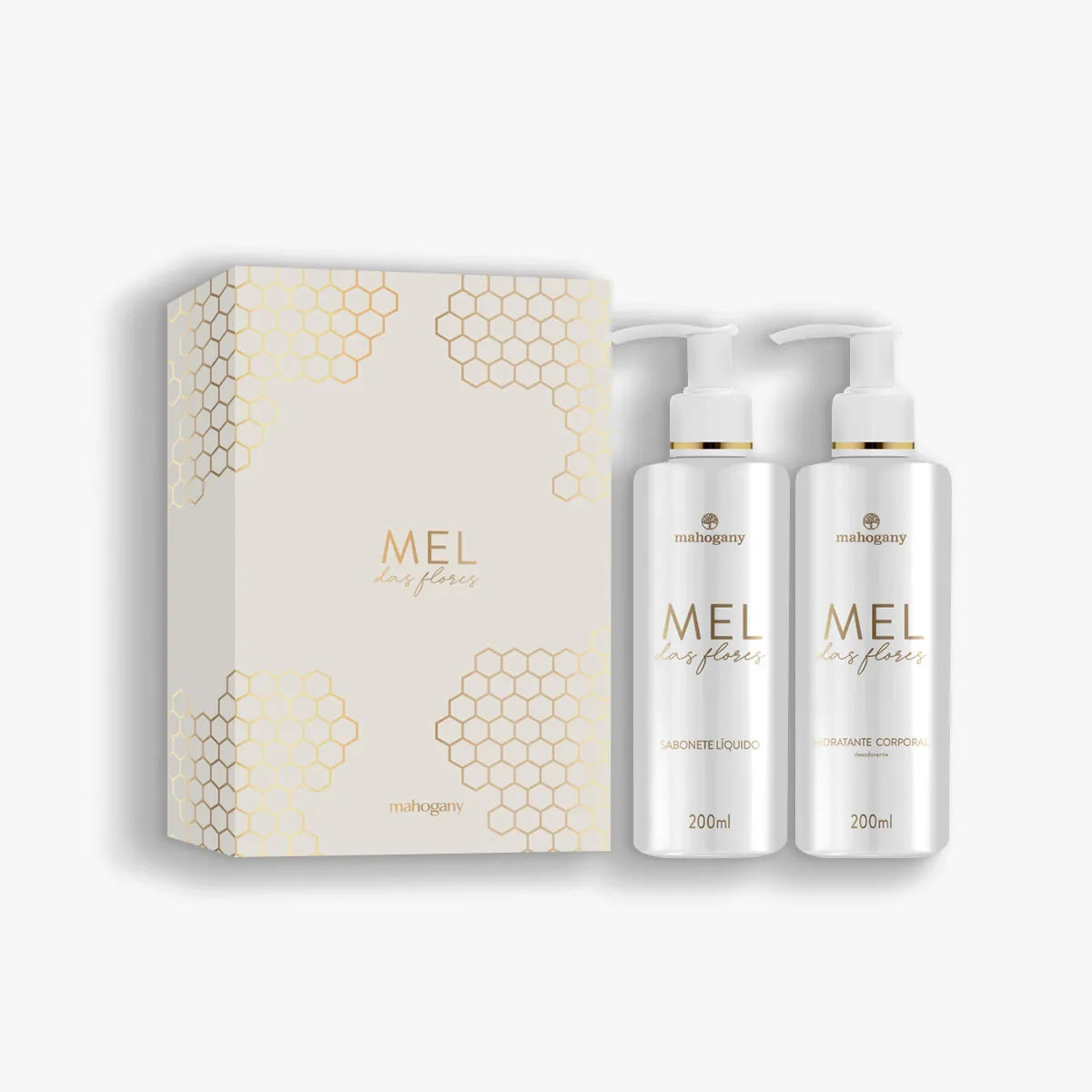 Kit Mel das Flores Sabonete Líquido e Hidratante Corporal Mahogany
